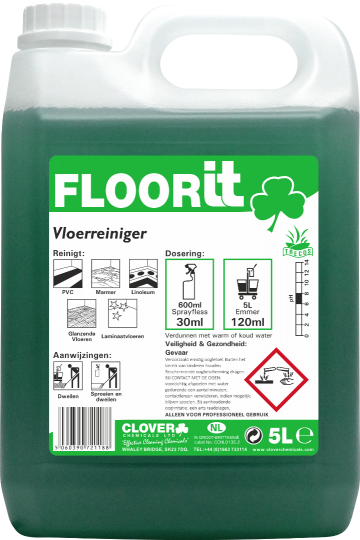 Clover Floorit, frisse neutrale vloerreiniger voor alle soorten vloeren (5 liter)
