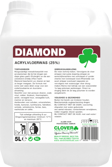 Clover Diamond vloerwas en polymeer 5 liter