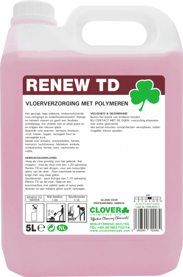 Clover Renew TD, vloeronderhoudsproduct met was 5 liter