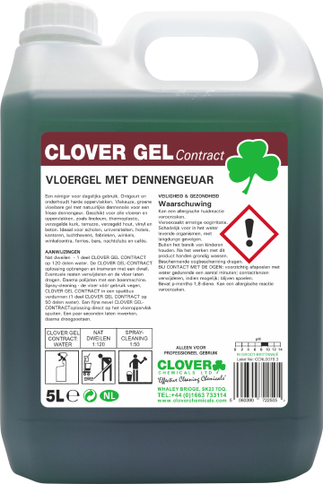 Clover Gel Contract, algemene vloerreiniger met dennengeur 5 liter