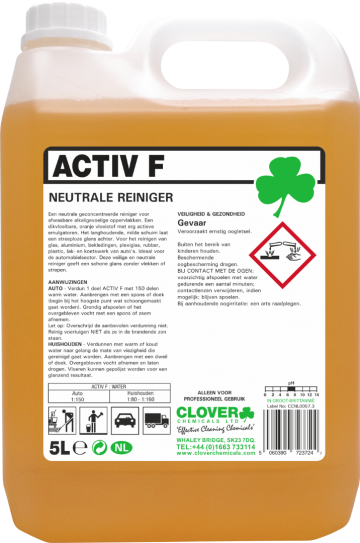 Clover Activ F, sterk schuimende neutrale reiniger 5 liter