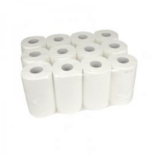 Handdoekrol mini centerfeed 2 laags cellulose wit, 12 rollen x 72 m op rol