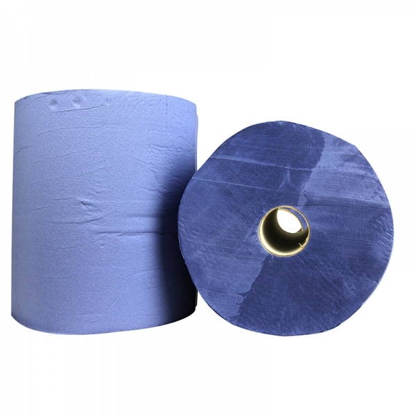Industrierol 2 laags verlijmd cellulose blauw, 2 rollen à 22 cm x 380 meter op rol