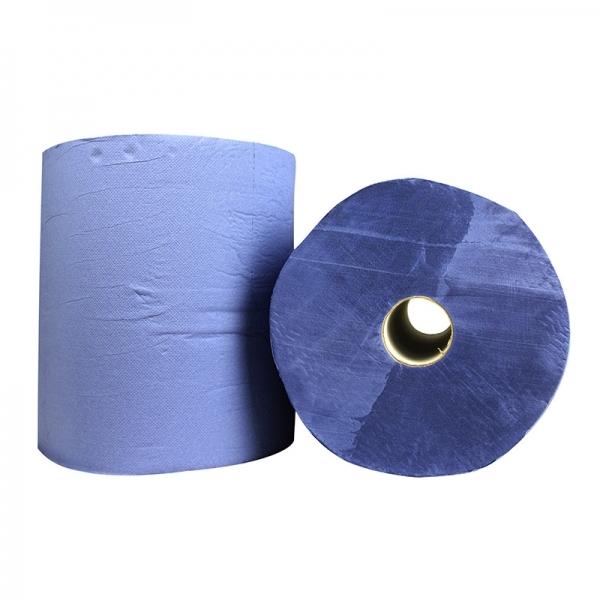 Industrierol 2 laags verlijmd cellulose blauw, 2 rollen à 38 cm x 380 meter op rol