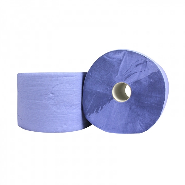 Industrierol 3 laags cellulose blauw, 2 rollen à 22 cm x 380 meter op rol