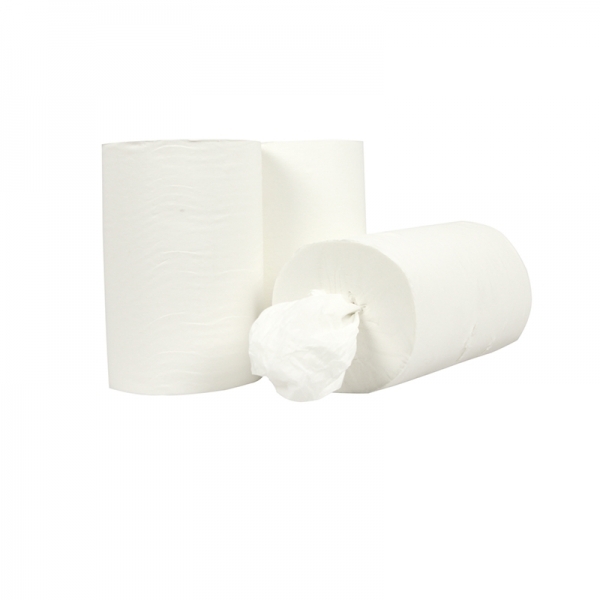 Handdoekrol Coreless cellulose mini 1 laags wit, 12 rollen x 120 m op rol