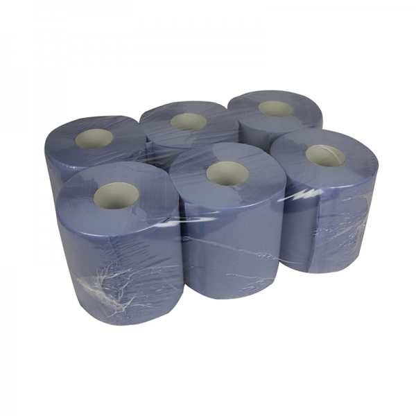Handdoekrol midi 2 laags recycled tissue Blauw, 6 rollen x 150 m op rol