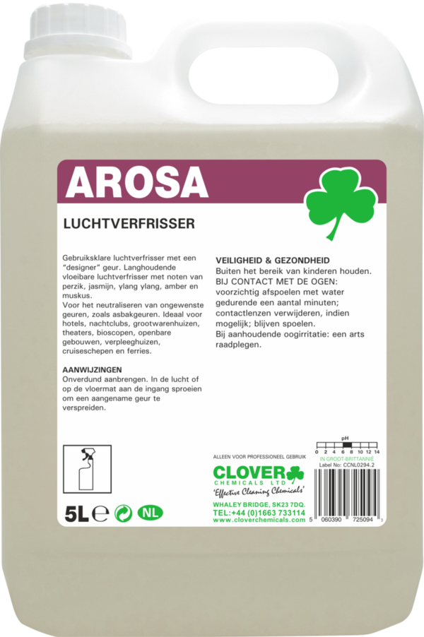 Clover Arosa, frisgeparfumeerde gebruiksklare luchtverfrisser 5 liter